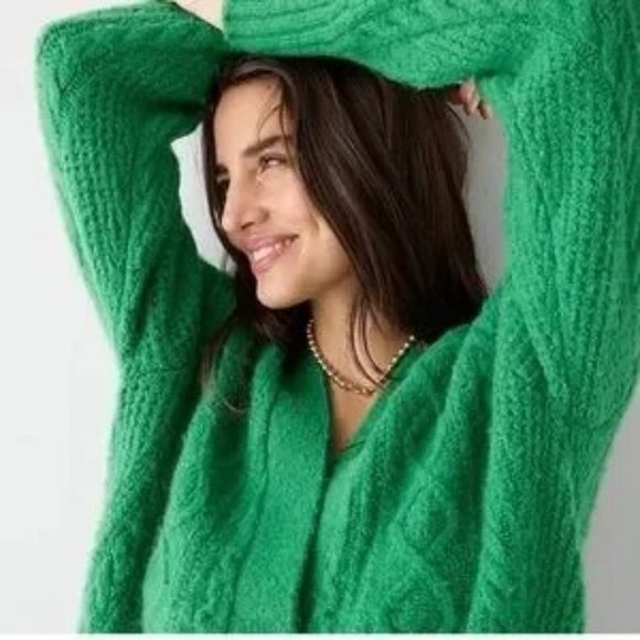 J CREW WOOL CARDIGAN GREEN - Picture 4 of 4